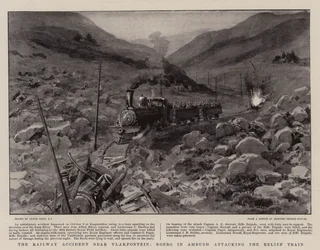 Der Eisenbahnunfall bei Vlakfontein, Buren im Hinterhalt greifen den Entlastungszug an